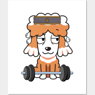 Funny brown dog is exercising Posters and Art